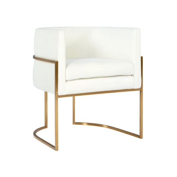 Giselle Dining Chair - Velvet - L58.9 x W62 x H69.8 cm - Cream/Gold