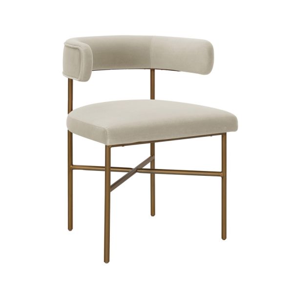 Kim Chair - Velvet - L54.1 x W55.1 x H73.9 cm - Cream