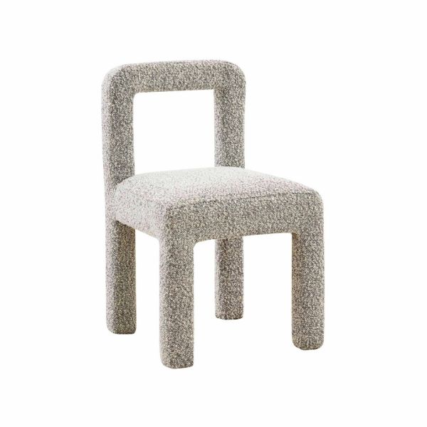 Hazel Dining Chair - Boucle/Wood - L49 x W50 x H80 cm - Grey
