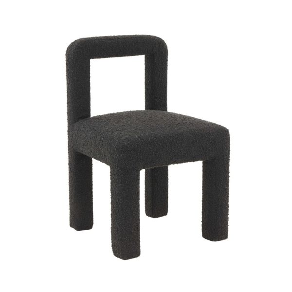 Hazel Dining Chair - Boucle/Wood - L49 x W50 x H80 cm - Black