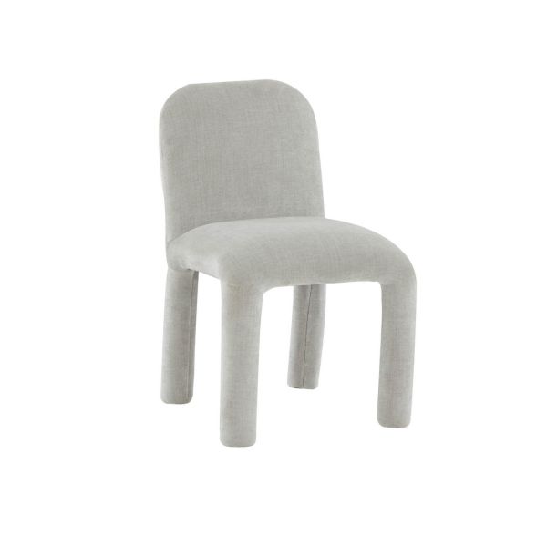 Georgia Dining Chair - Chenille/Wood - L53.3 x W50 x H80 cm - Light Grey