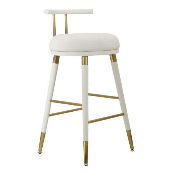 Juniper Counter Stool - Ash/Iron/Vegan Leather - L46 x W43.9 x H80 cm - White