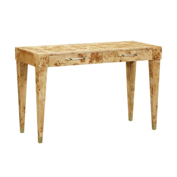 Brandyss Natural Burl Work Desk - Acacia/Iron/MDF/Plywood/Veneer - L50.8 x W121.9 x H77.2 cm - Brown