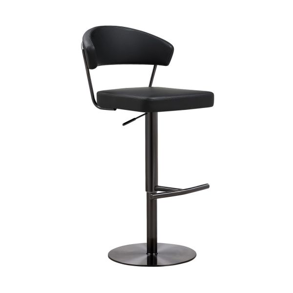 Cosmo Performance Barstool - Vegan Leather/Steel - L55.9 x W51.1 x H110 cm - Black