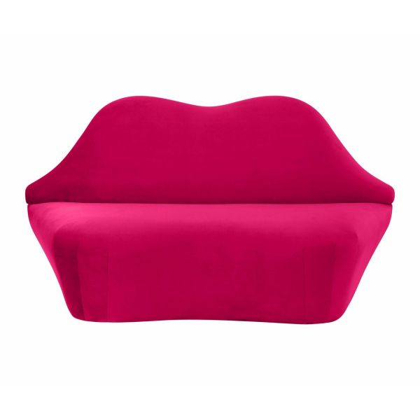 Lips Hot Settee - Pine/Velvet - L73.9 x W172 x H91.4 cm - Pink
