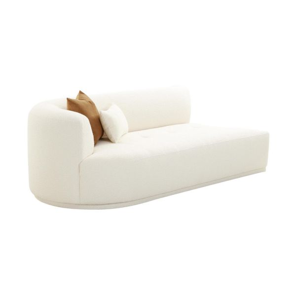 Fickle Modular LAF Loveseat - Boucle/Wood - L104.9 x W209.6 x H71.9 cm - Cream