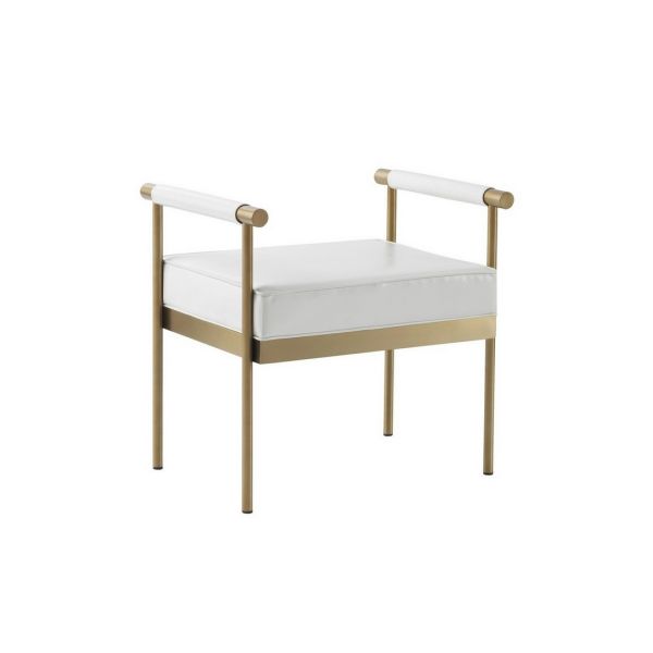 Diva Performance Bench - Plywood/Stainless Steel/Vegan Leather - L50 x W64 x H63 cm - White
