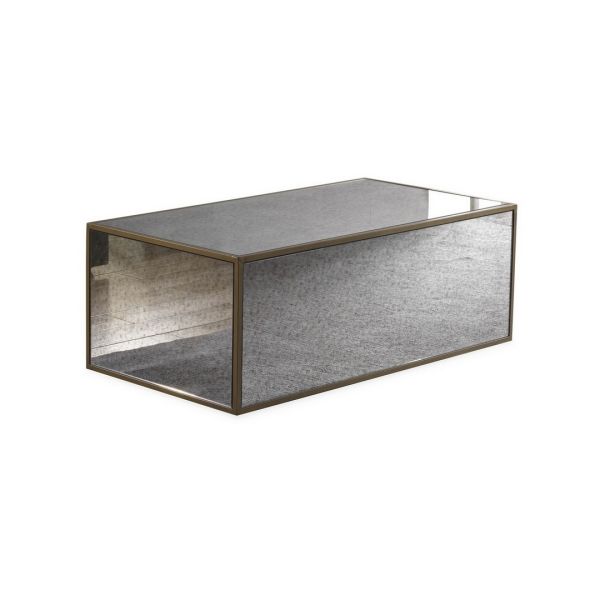 Lana Mirrored Coffee Table - Glass/Iron/MDF - L58.4 x W109.2 x H45.7 cm - 