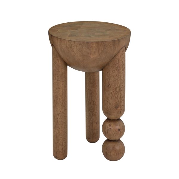 Morse Accent Table - Rubberwood - L35.6 x W35.6 x H54.1 cm - Cognac