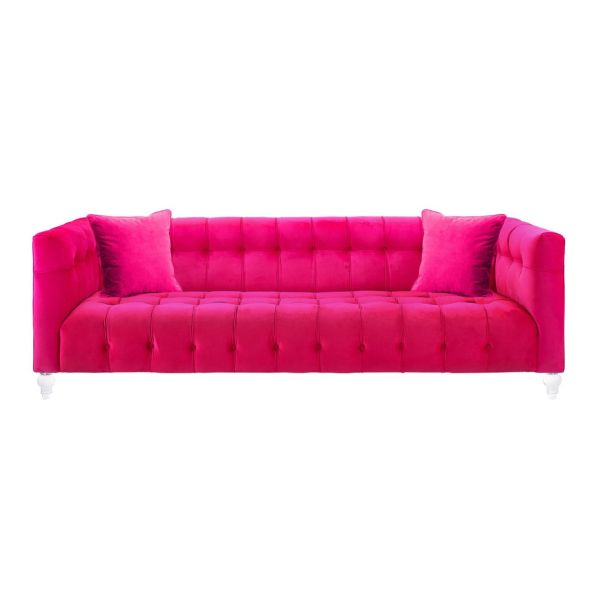 Bea Hot Sofa - Velvet - L92.5 x W230.1 x H74.7 cm - Pink