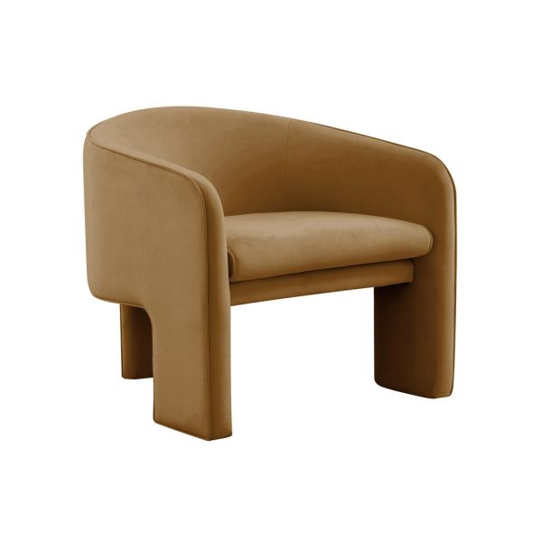 Marla Accent Chair - Velvet - L72.4 x W75.9 x H71.6 cm - Cognac