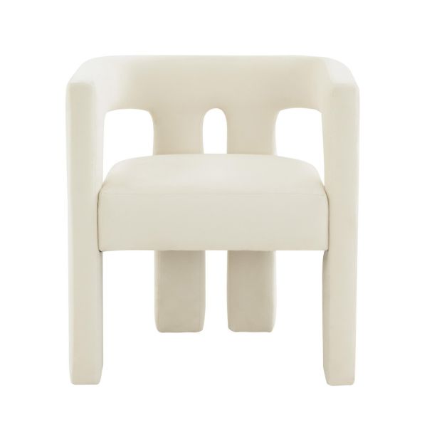 Sloane Chair - Plywood/Velvet - L54.1 x W62.5 x H67.6 cm - Cream