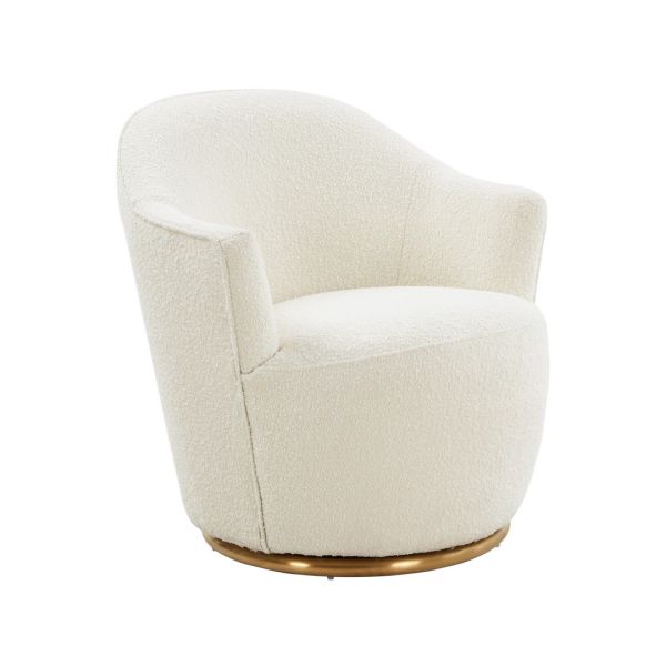 Skyla Swivel Chair - Boucle - L73.9 x W73.9 x H78.5 cm - Cream