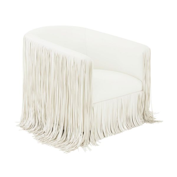 Shag Me Swivel Chair - Vegan Leather/Wood - L78.2 x W77.5 x H71.1 cm - Ivory