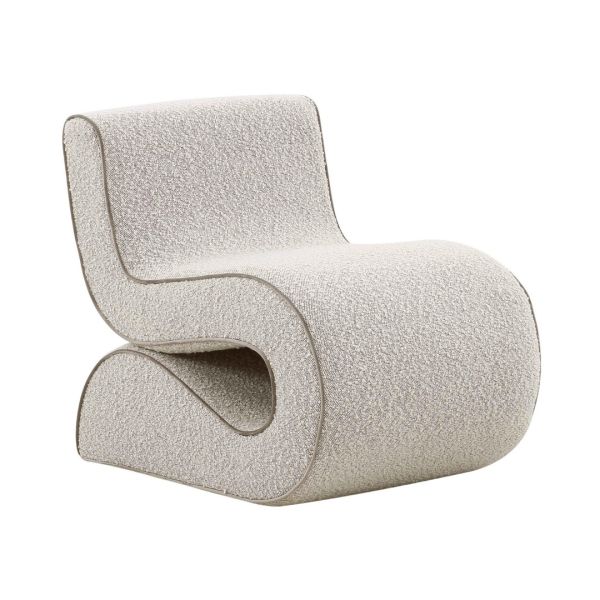 Senna Speckled Accent Chair - Boucle/Wood - L78 x W56.1 x H69.1 cm - Grey