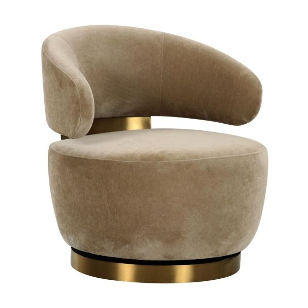 Austin Swivel Chair - Plywood/Recycled Fabric/Stainless Steel - L73.7 x W72.4 x H74.4 cm - Oat