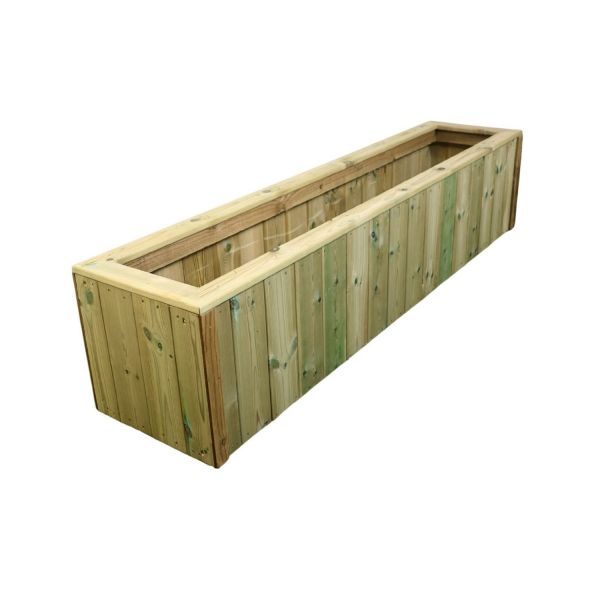 Multi Pack of 2 - T&G Wooden Planter Trough - L40 X W120 X H40 cm - Assembled