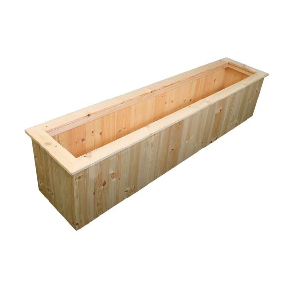 Untreated Wooden Planter Trough Pressure Treated - L40 X W180 X H40 cm - Assembled