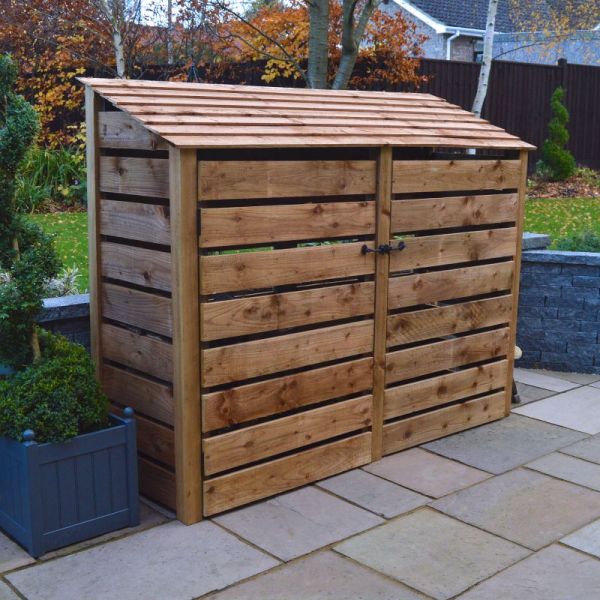Normanton 6ft Log Store with Doors - L80 x W230 x H181 cm - Rustic Brown