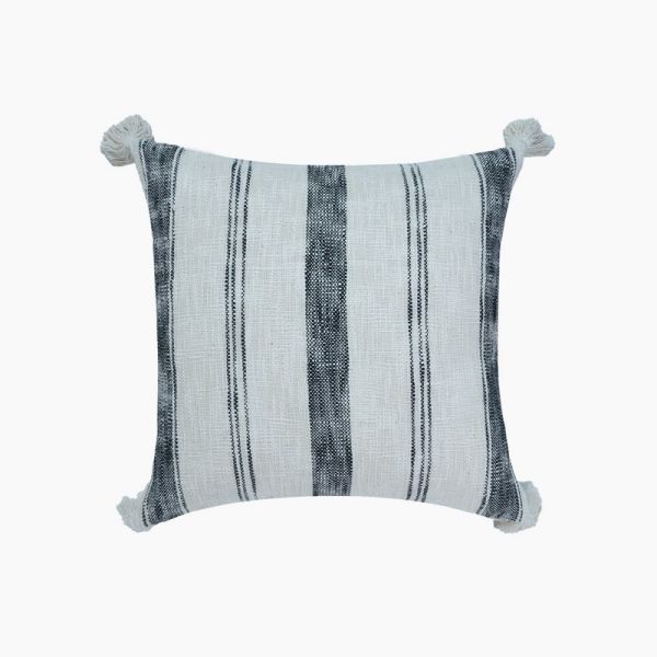 Carol Slub Cushion - Cotton - L50 x W50 x H1 cm - Black