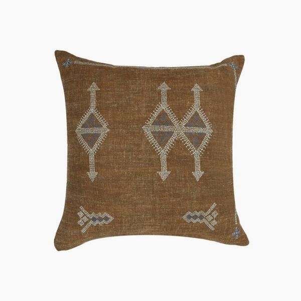 Jared Cushion - Feather Filler - L50 x W50 x H1 cm - Mustard/Off White