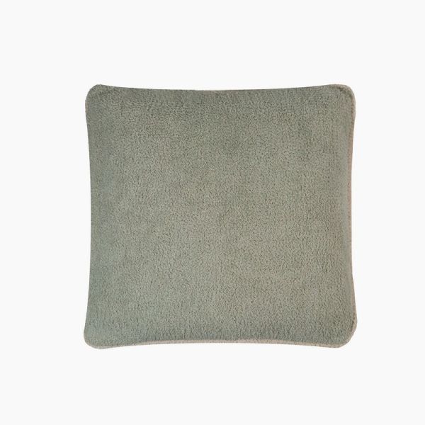 Plush Cushion - Cotton/Boucle - L50 x W50 x H1 cm - Sage Green