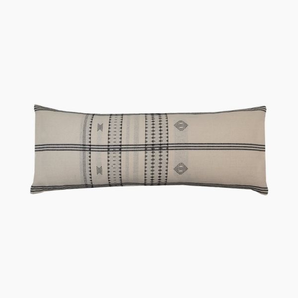 Siyali B&W Long Cushion - Feather Filler - L30 x W70 x H1 cm - Black/Off White