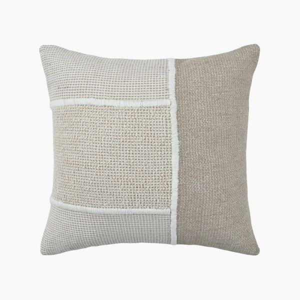 Henrietta Hand Woven Cushion - Feather Filler - L50 x W50 x H1 cm - Beige