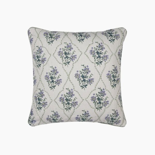 Lincoln Floral Cushion - Feather Filler - L50 x W50 x H1 cm - Off White