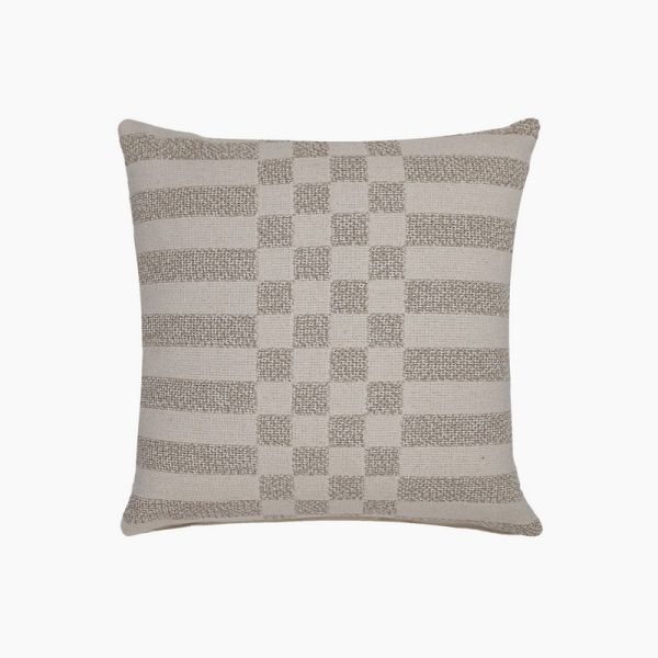 Ernest Cushion - Feather Filler - L50 x W50 x H1 cm - Beige/Ivory