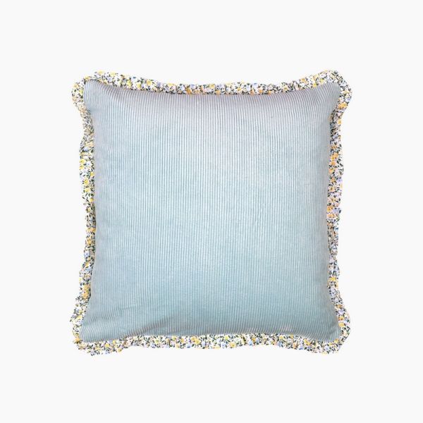 Agatha Cushion - Feather Filler - L50 x W50 x H1 cm - Aqua Blue