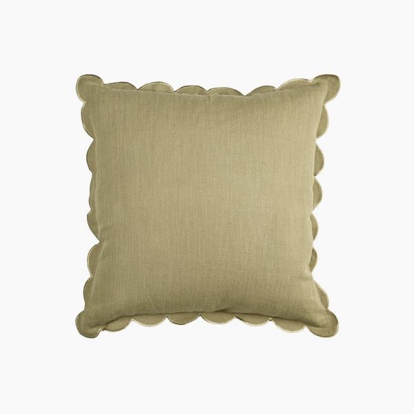 Elsie Cushion - Feather Filler - L50 x W50 x H1 cm - Olive Green