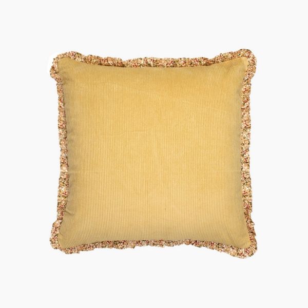 Agatha Cushion - Feather Filler - L50 x W50 x H1 cm - Yellow