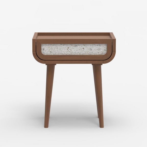 Oxy Side Table - Mango Wood/MDF/Veneer - L50 x W40 x H55 cm - Walnut