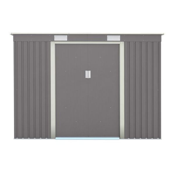 6 x 4 Trentvale Metal Pent Shed - L121 x W201 x H176 cm - Light Grey