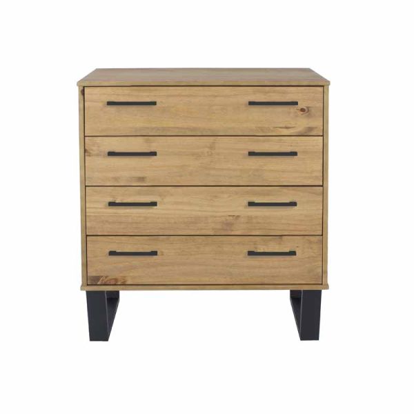 4 Drawer Chest of Drawers Antique Wax Finish
