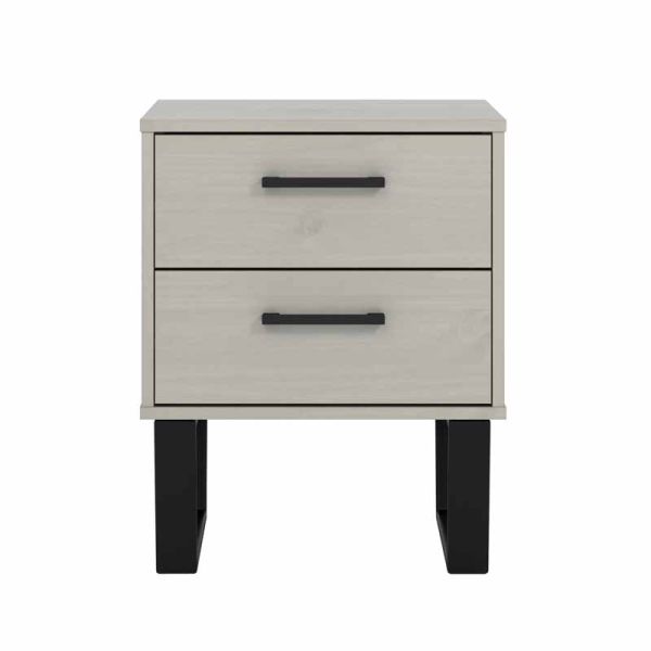 2 Drawer Bedside Cabinet Grey Wax Finish
