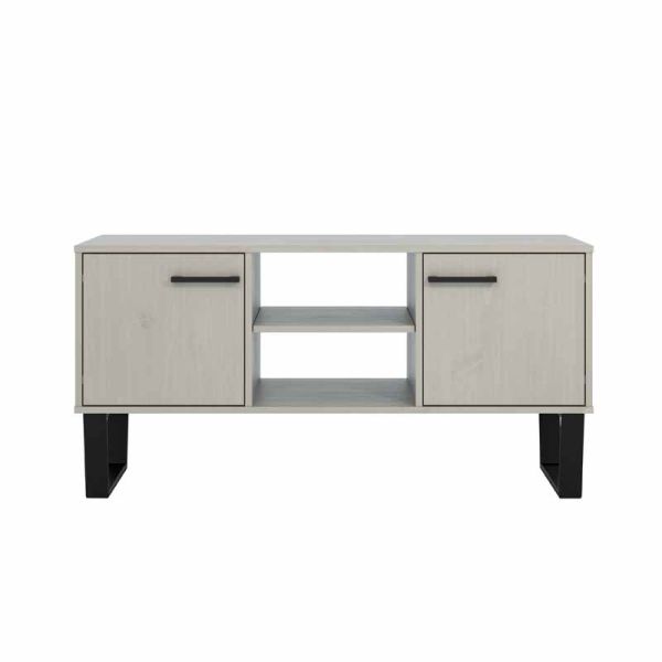 2 Door Flat Screen Tv Unit Grey Wax Finish