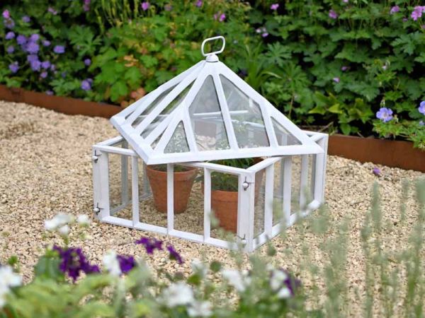 18 Feet Garden Cloche - Cast Iron/Glass - L44 x W44 x H41 cm - Antique Ivory