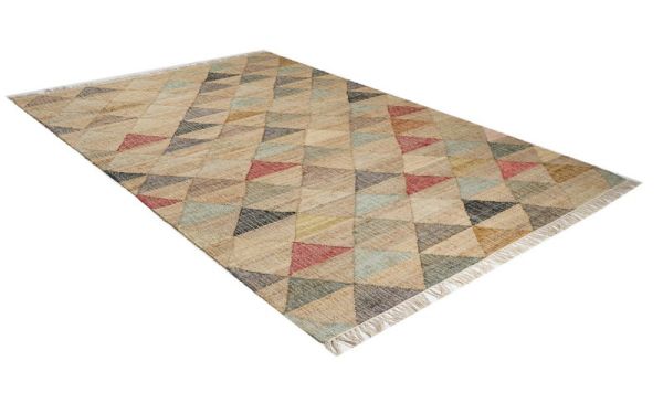 Nihan Rectangular Shaped Handwoven Kilim - Jute - L230 x W160 x H1 cm - Multicolour