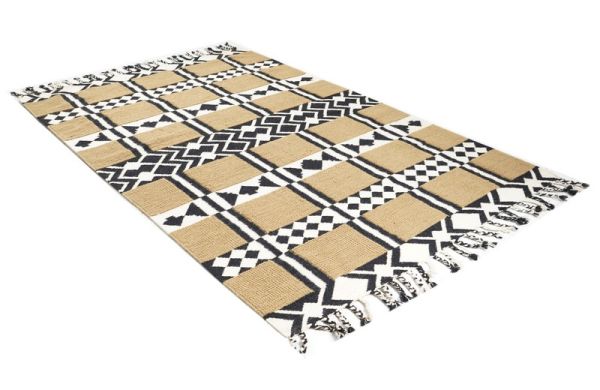 Veera Rectangular Shaped Handwoven Pile Rug - Wool/Cotton - L230 x W160 x H1 cm - Brown