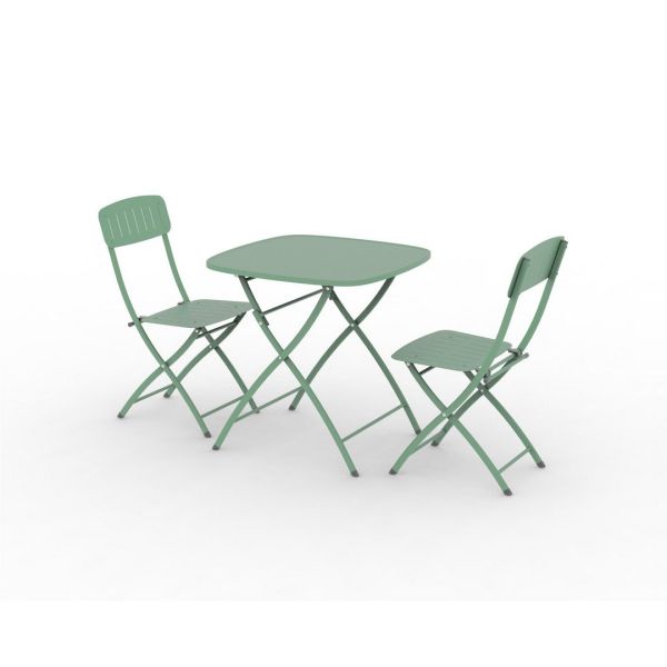 Venice Deluxe Folding Bistro Set - Steel - Olive