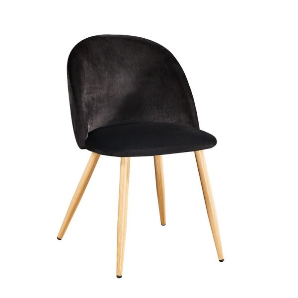 Venice Dining Chair - Velvet - L55 x W51 x H78 cm - Black