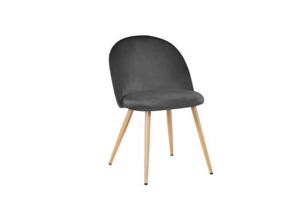 Venice Dining Chair - Velvet - L55 x W51 x H78 cm - Grey