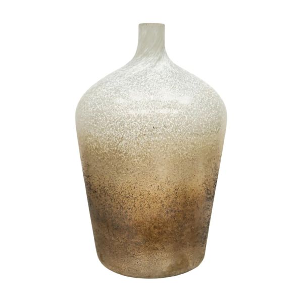 Verre Stem Frosted Vase - Glass - L20 x W20 x H29 cm - Gold