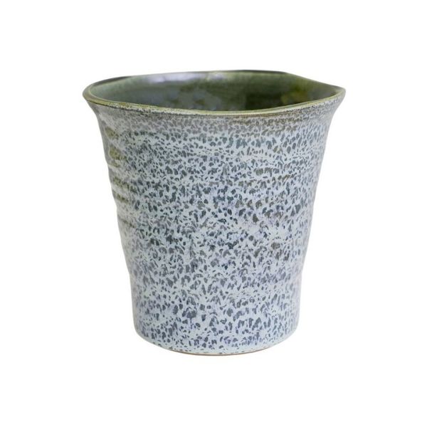 Vallo Reactive Glaze Tapered Planter - L29.5 x W29.5 x H26.5 cm - Blue