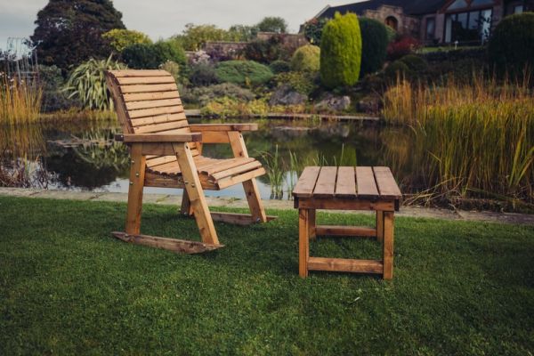 Valley Rocking Chair - Timber - L120 x W63 x H95 cm - Garden Furniture - Partially Assembled