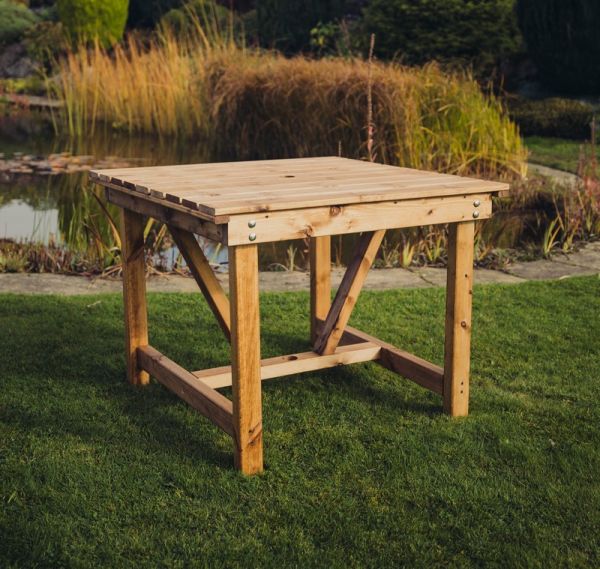 Valley Table - Timber - L86 x W99 x H75 cm - Garden Furniture - Flat Pack - Minimal Assembly Required