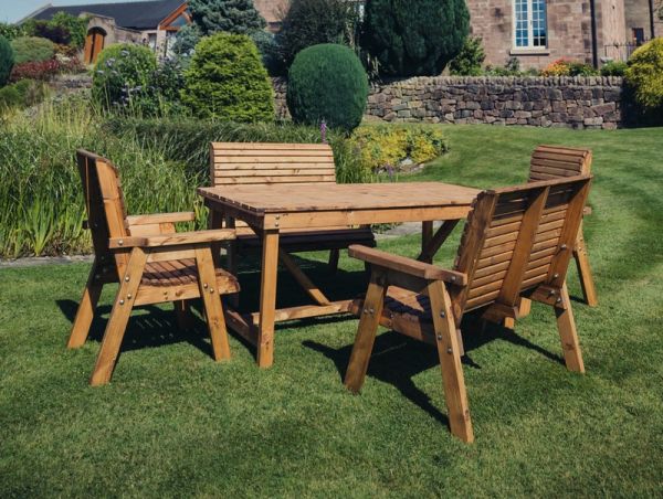 Valley 6 Seater Set 2XC 2XB - Timber - L220 x W330 x H95 cm - Garden Furniture - Minimal Assembly Required