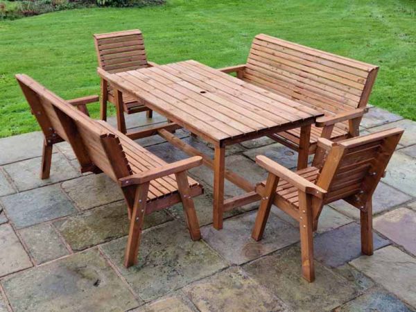 Valley 8 Seat Set 2XC 2X3B - Timber - L220 x W330 x H95 cm - Garden Furniture - Minimal Assembly Required